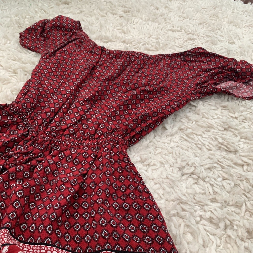 Red/Patterned Romper - Picture 2 of 4